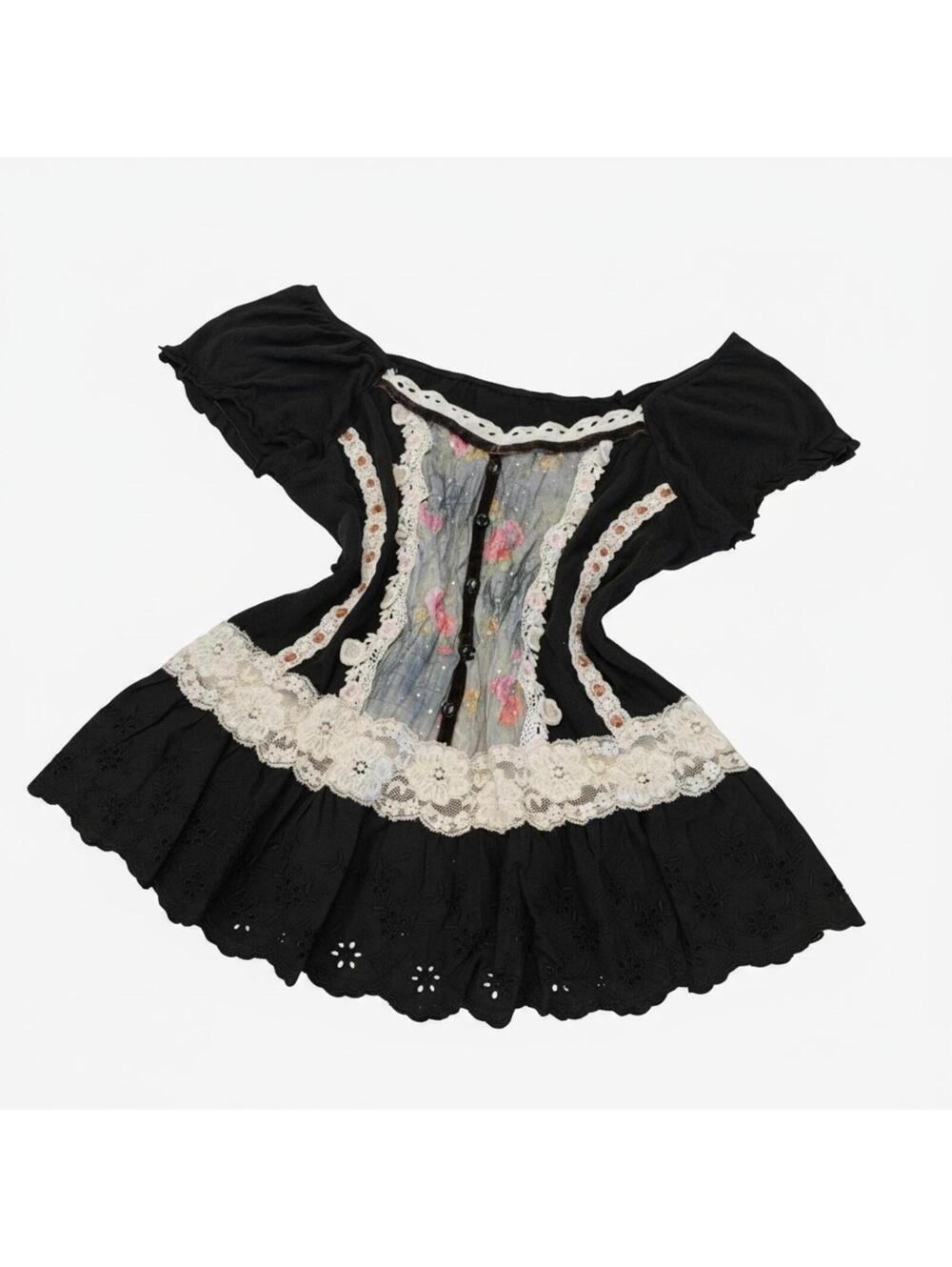 Vintage Whimsical milkmaid top